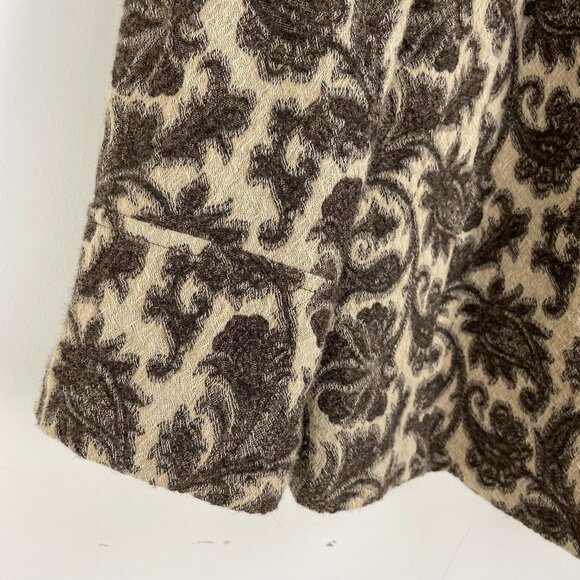 Lafayette 148 New York Womens 12 Wool Blend Brown Floral Knit Jacket - Picture 12 of 12